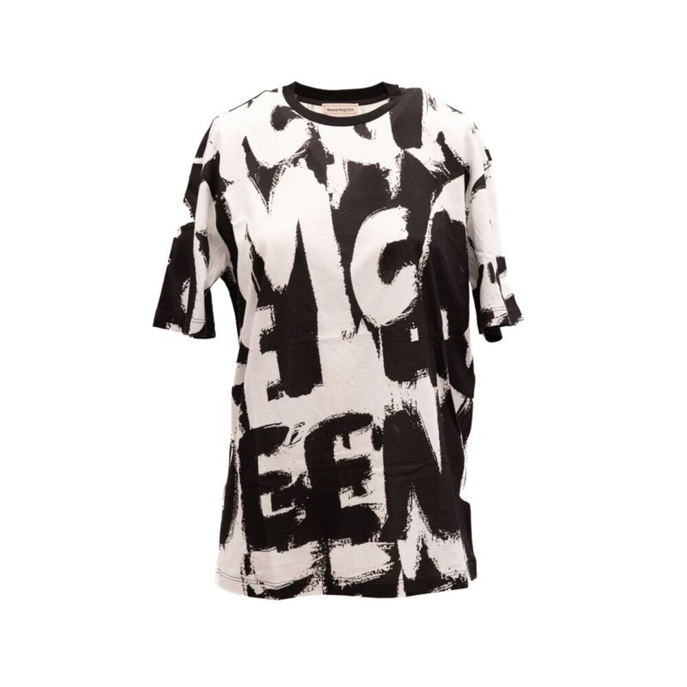 Alexander McQueen Black and White Cotton Women's T-shirt